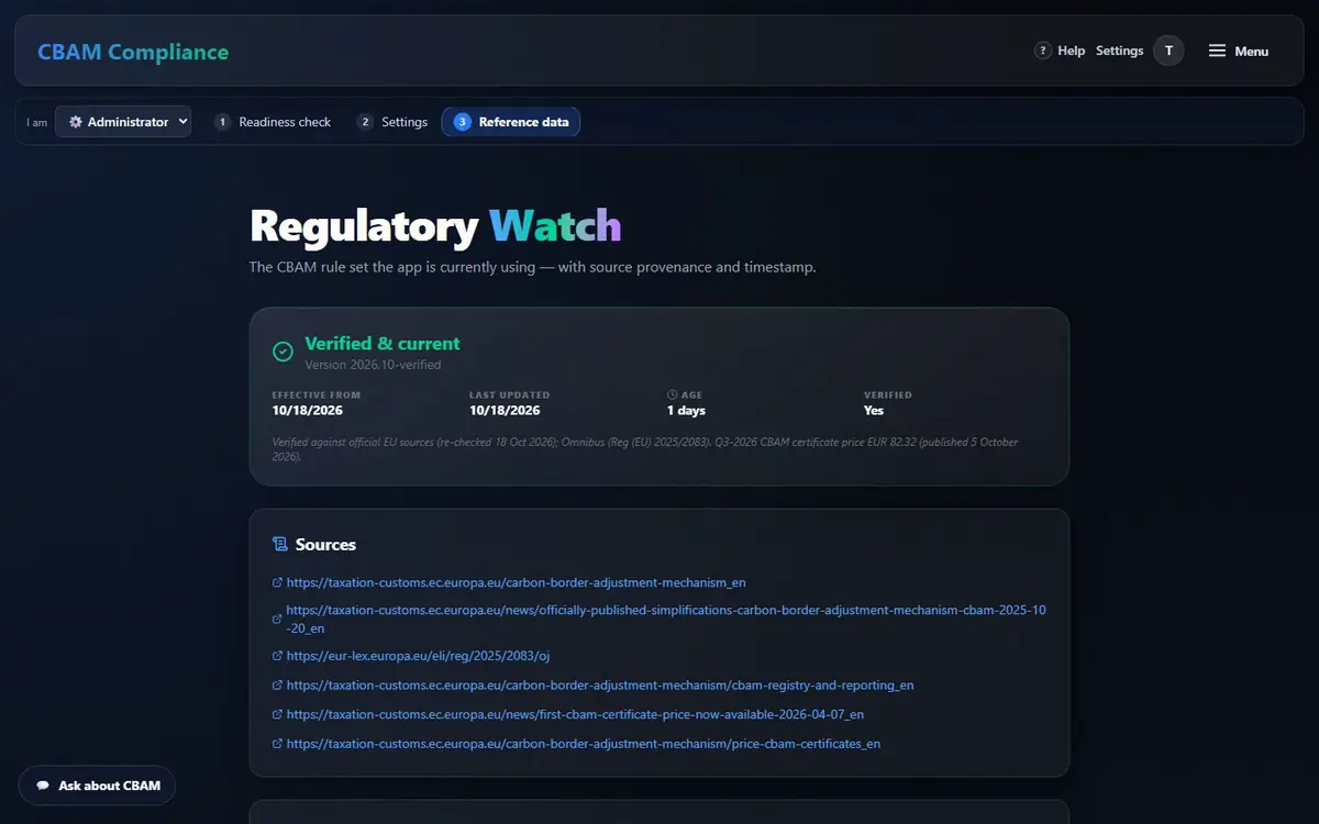 Regulatory Watch: verified & current snapshot with sources